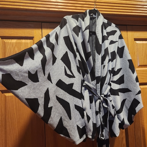 Freeway Open Front Tie Sweater Sz L - Picture 6 of 8